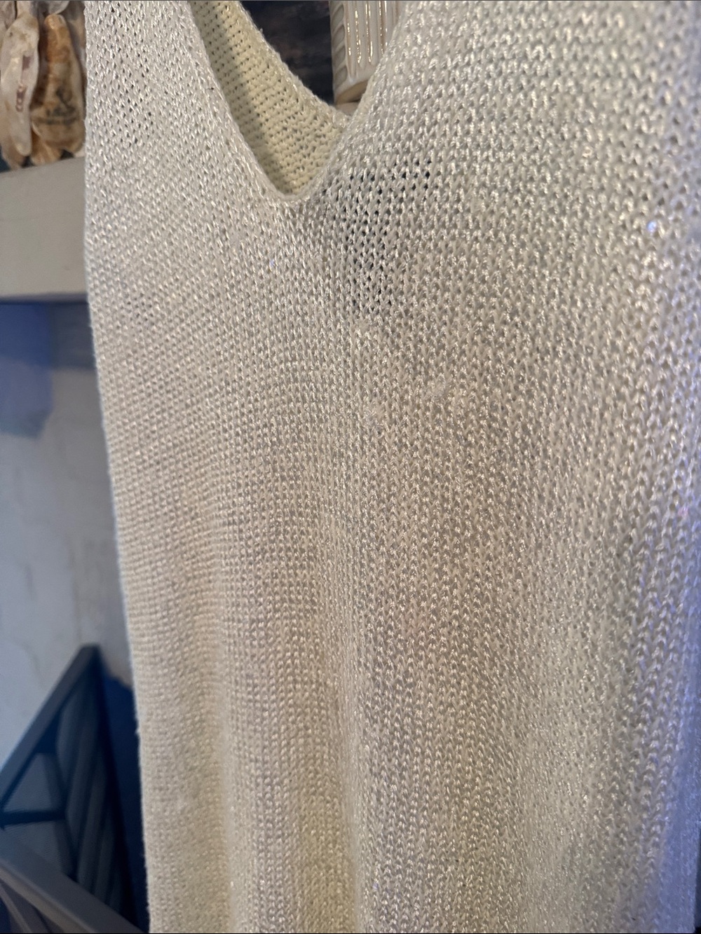 Ralph Lauren Cream Knit V-Neck Tank Top - Picture 3 of 11
